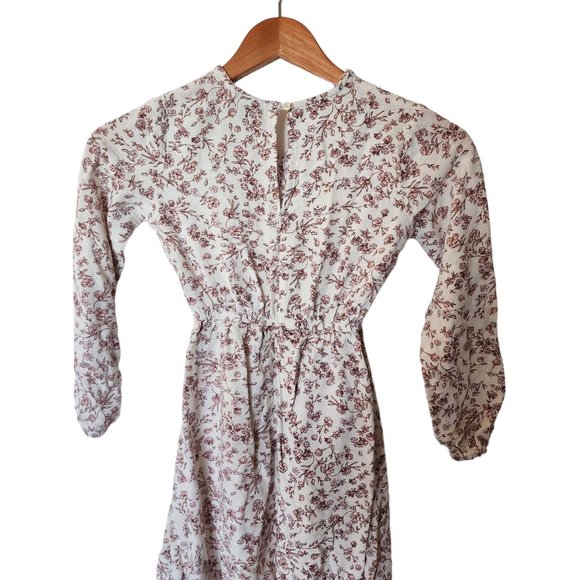 Art Class M Medium 7 8 Romper Dress Floral Long Sleeve Kids Girl Retro Look - Picture 9 of 10